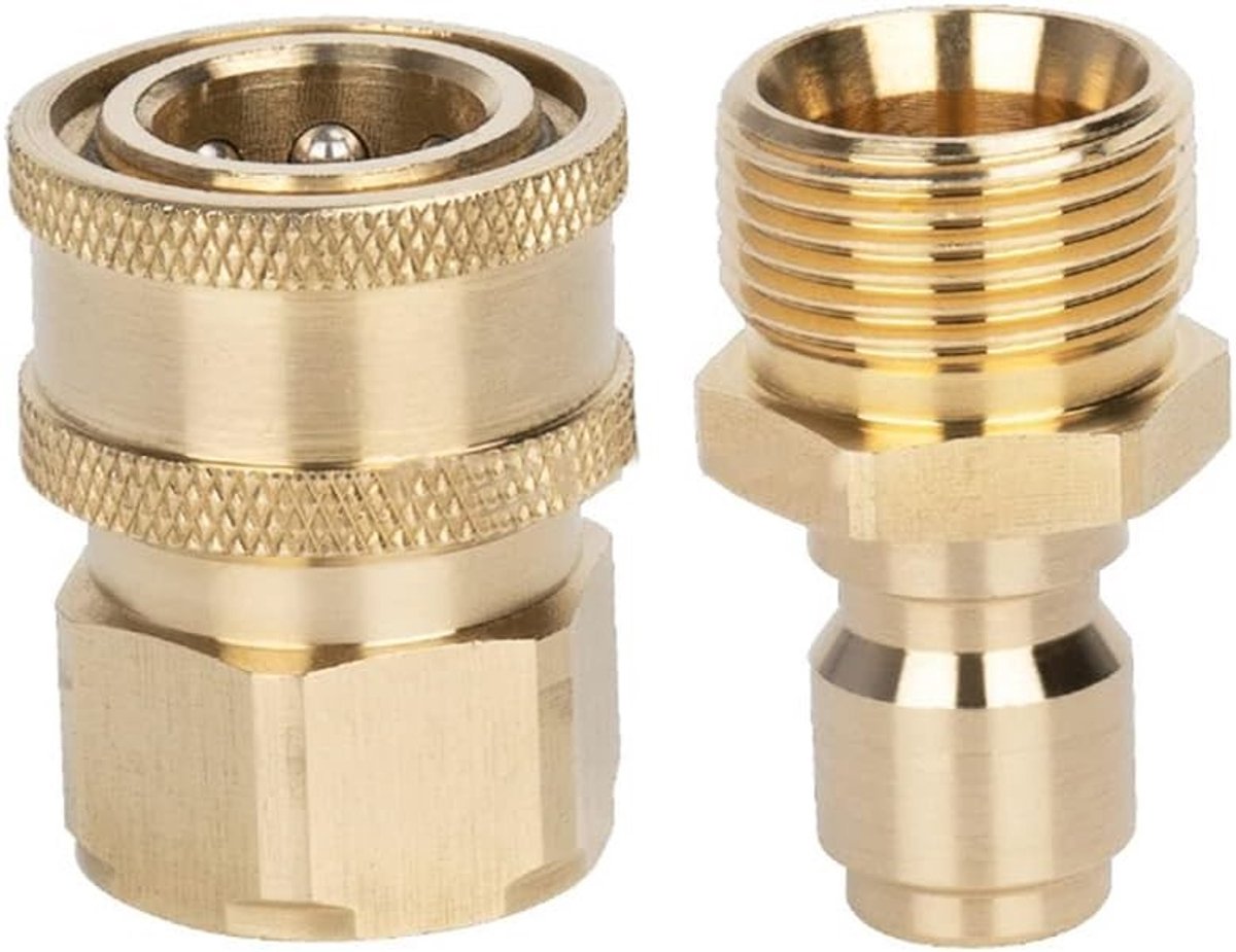 Adapterset voor Hogedrukreiniger, 3/8 Inch M22 Snelaansluiting, Mannen en Vrouwen Fitting, 3000 PSI, Hoge Druk, Accessoires, Reinigingsset