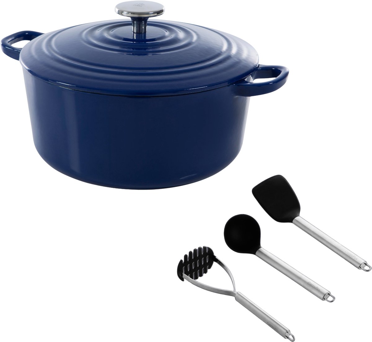 Bourgogne royal blue met spatel set 28