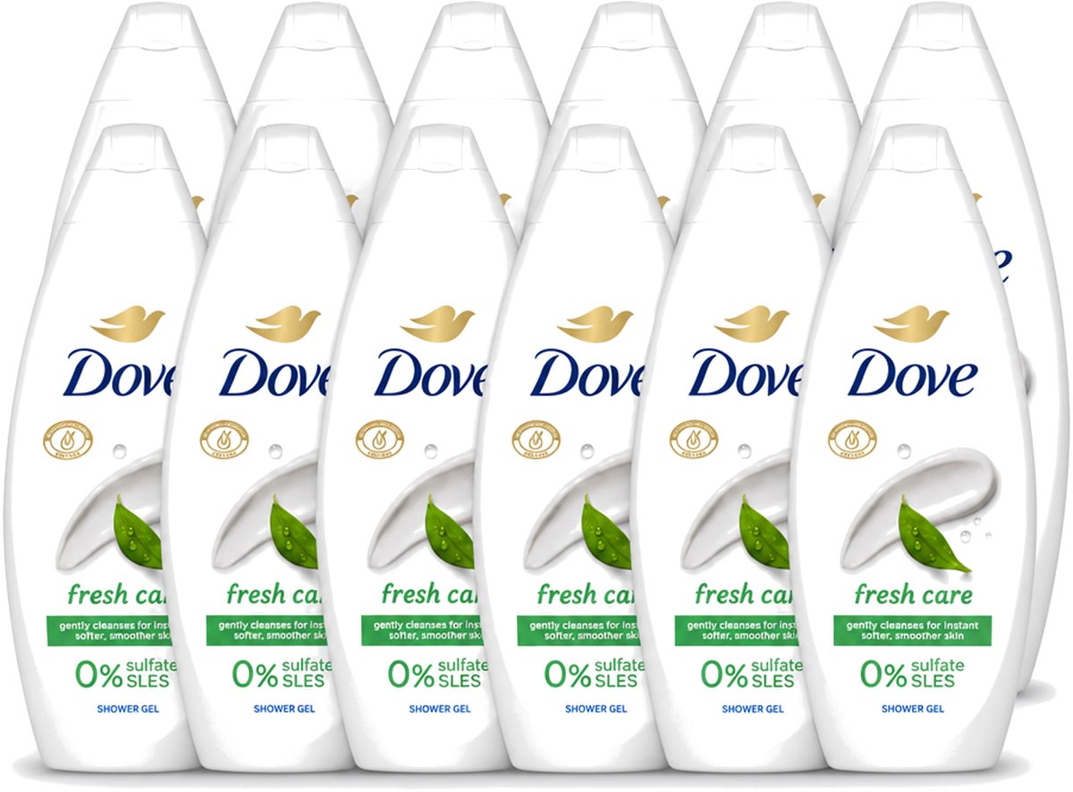 12 x Dove – Douchegel – Fresh Care – 250 ml - Voordeelverpakking - 12 stuks
