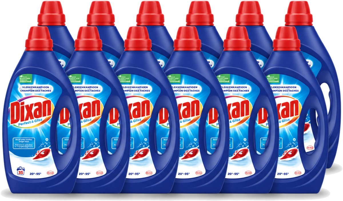 12 x Dixan – Vloeibaar Wasmiddel – Perfect & Gliss – 1750 ml - Voordeelverpakking - 12 stuks