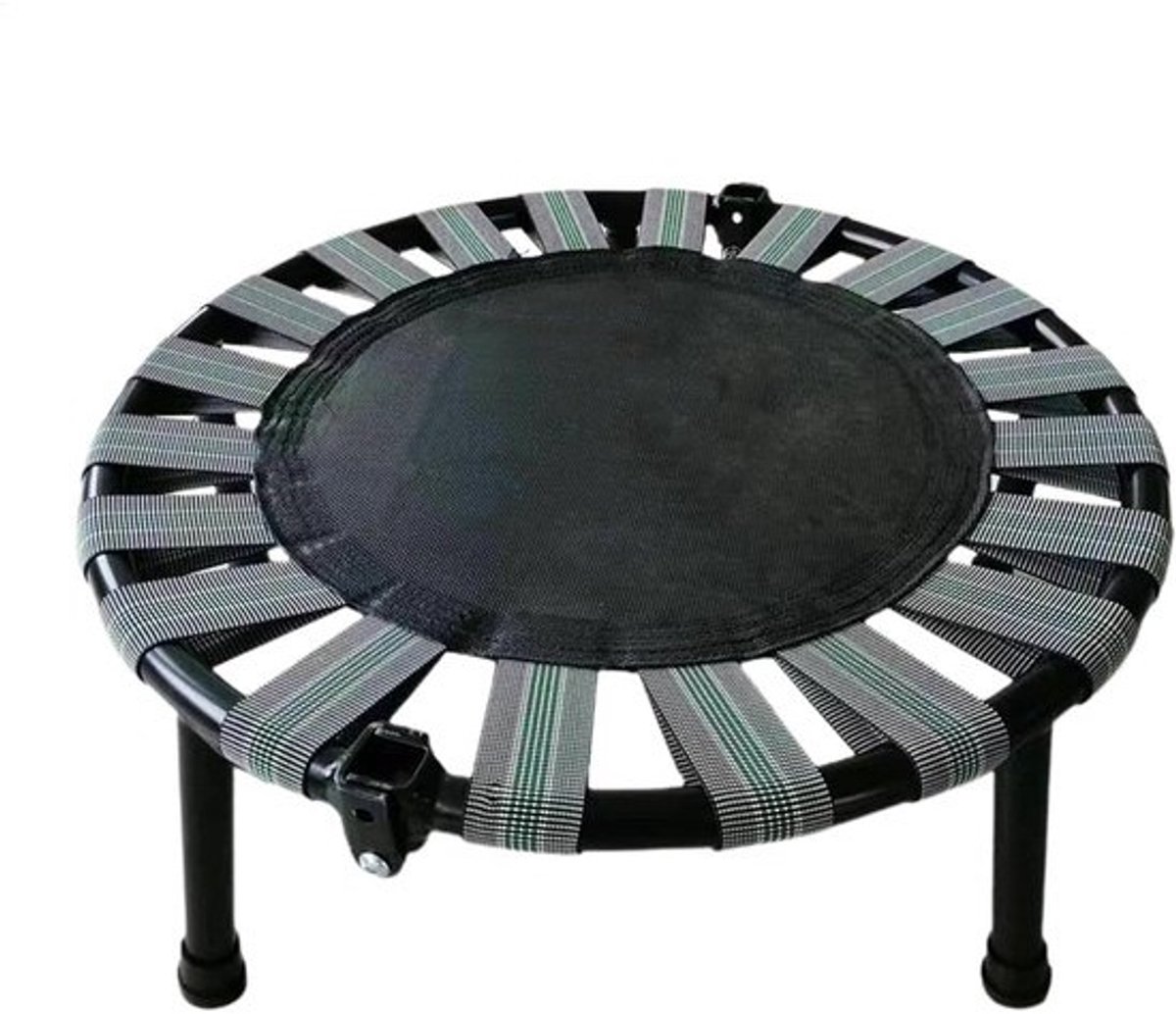 Minibounce-trampoline - Opvouwbaar springbed - Indoorfitness - Stille werking - 45 x 16 cm - Grijs
