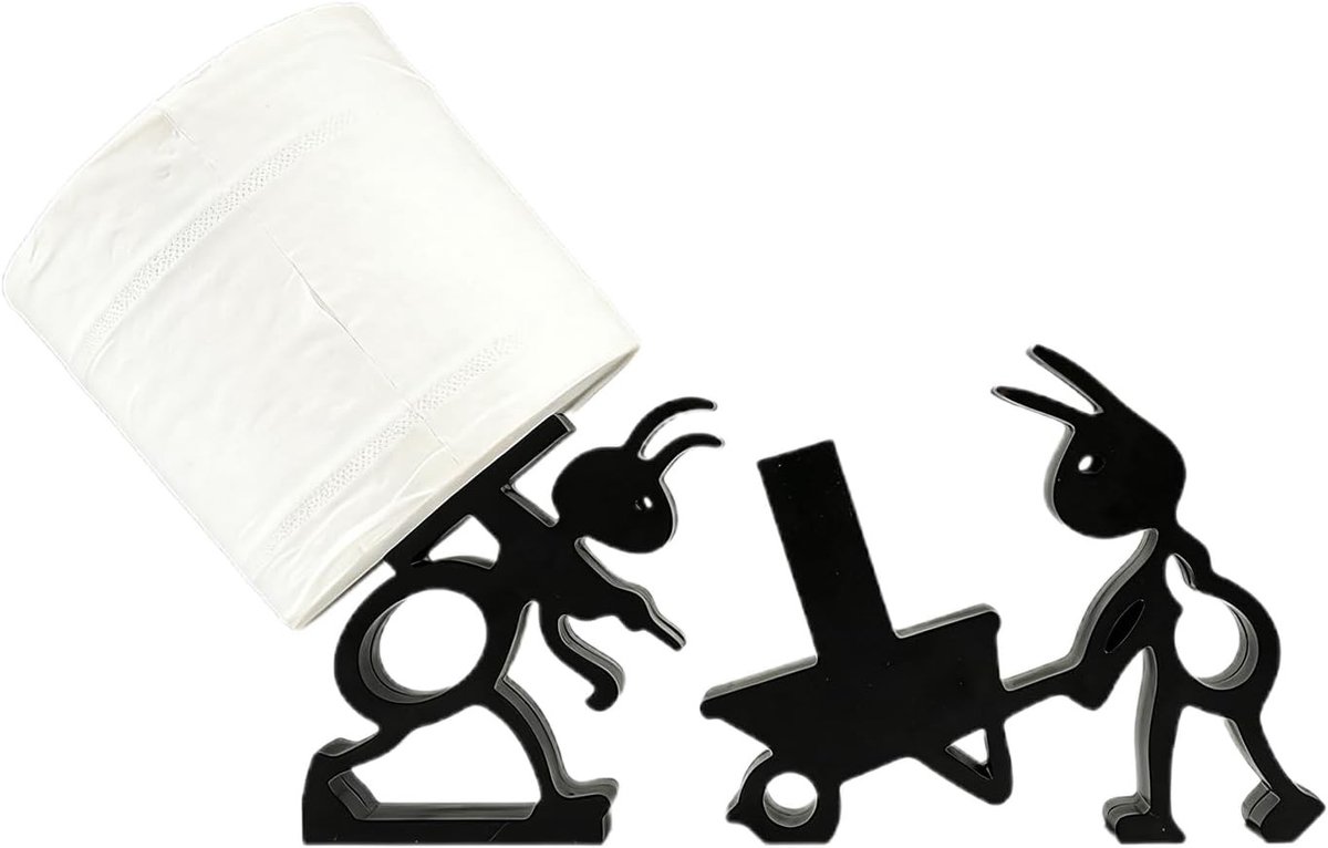 2 Pack Grappige Miervorm Toiletpapier Houder | 3D Geprinte Vrijstaande Tissue Organizer in Wielcontainer Vorm | Badkamerdecoratie met Dierenthema en Functioneel Ontwerp