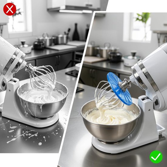 Anti-spetter geluidsscherm voor mixers - 14 cm spatbescherming, silicone, transparant, keukenaccessoire — afbeelding 3