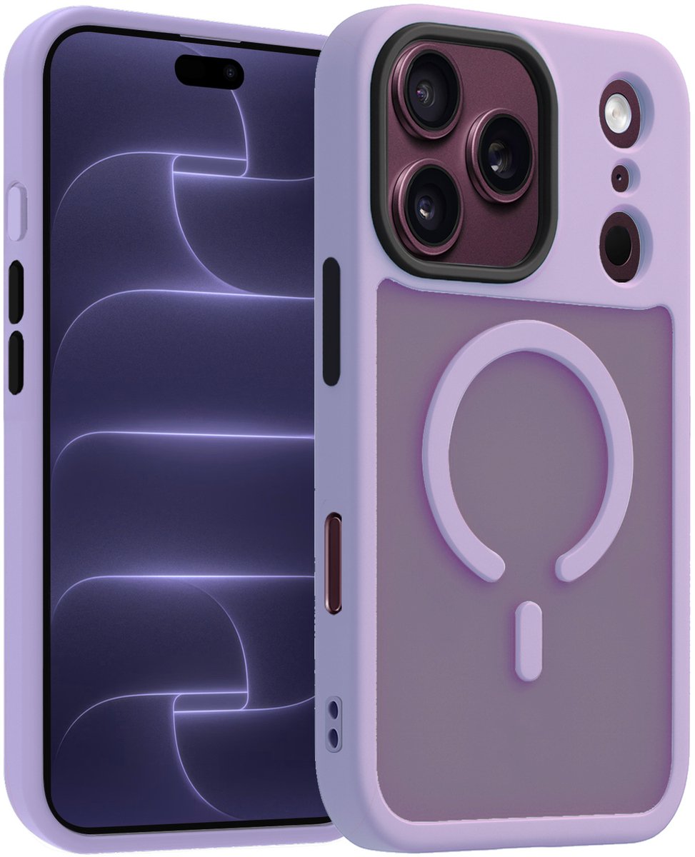 Hoesje - Geschikt voor Apple iPhone 18 Pro - Magsafe Compatible - Sterk & Shockproof - Back Cover - Telefoon Hoes Shockproof - Shock Proof Case - Telefoonhoes - Lila