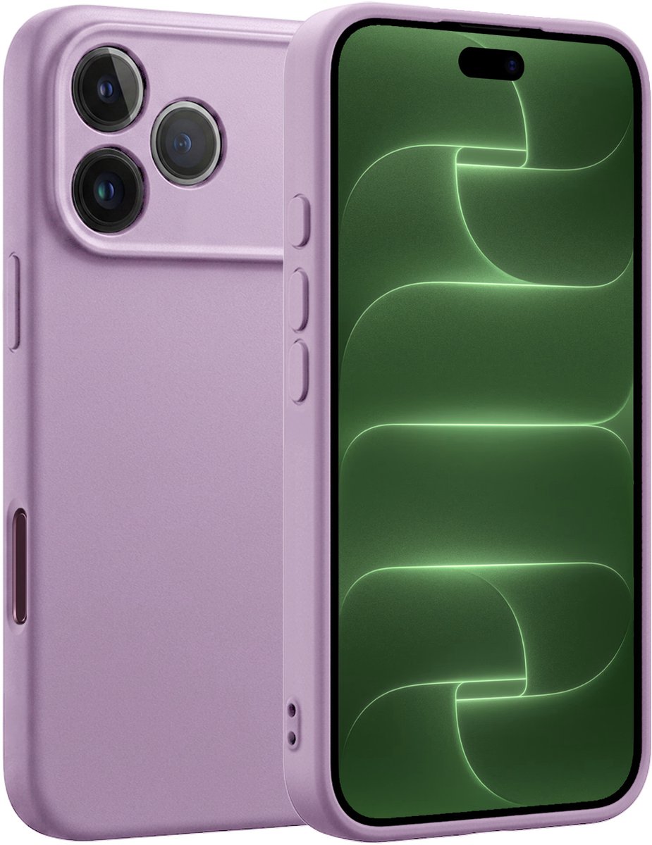 Hoesje Geschikt voor Apple iPhone 18 Pro - Sterk & Shockproof - Hoes Cover - Siliconen Case - Lila