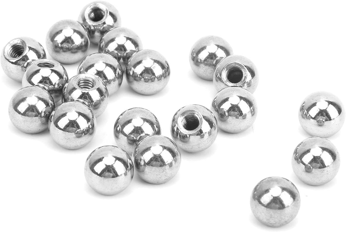 Steel Threaded Ball Rod Ends, 20 Pieces Replacement Chrome Steel Balls for Kossel 3D Printer Magnetic Ball Joint System - ShopVlot