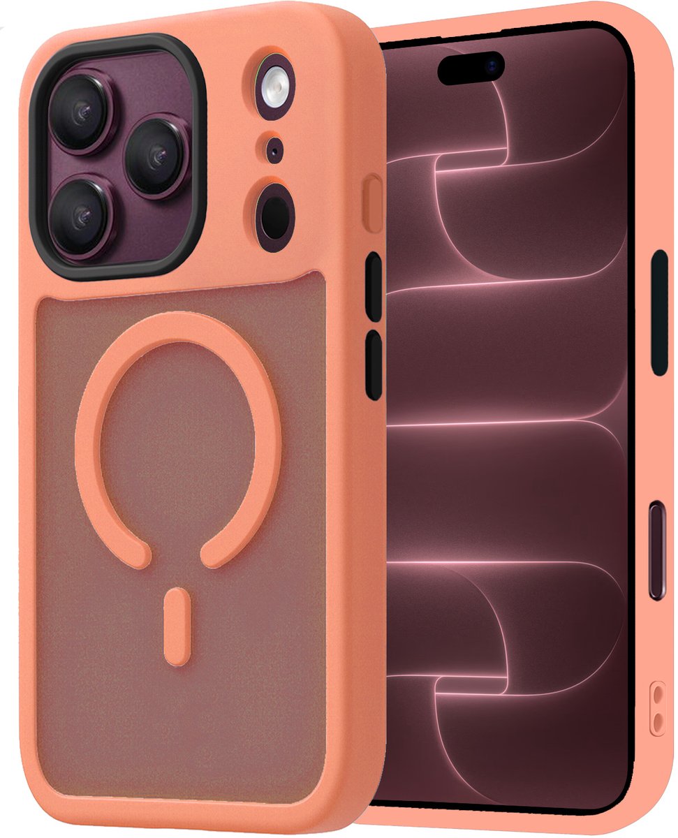 Hoesje - Geschikt voor Apple iPhone 18 Pro Max - Magsafe Compatible - Sterk & Shockproof - Back Cover - Shock Proof Case - Telefoon Hoes Shockproof - Perzik