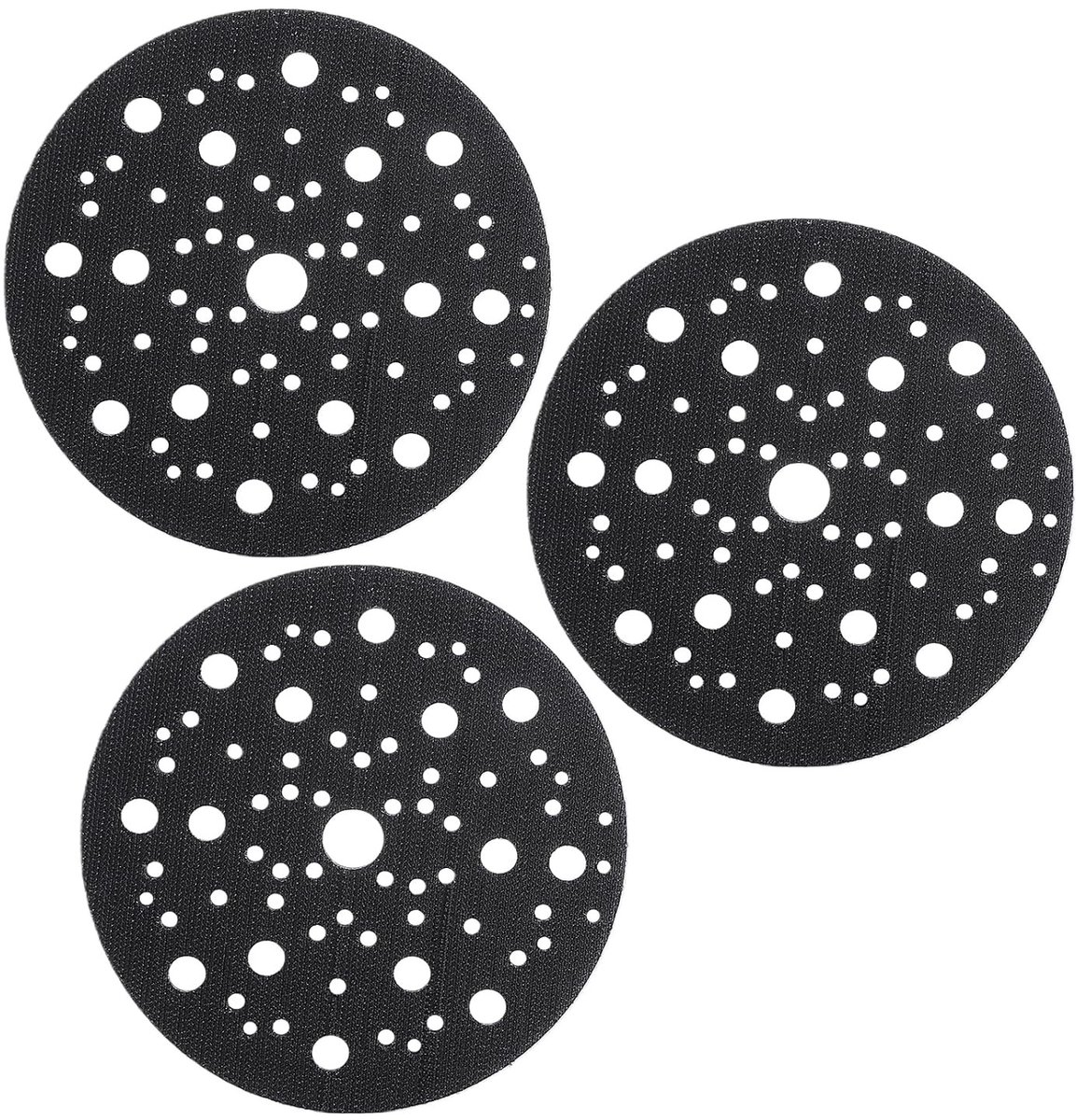 Driehoekige schuurdisc beschermhoes met snelheidsbevestiging, 150 mm diameter, 70 gaten, ideale bescherming voor excentrische schuurmachines en polijstschijven