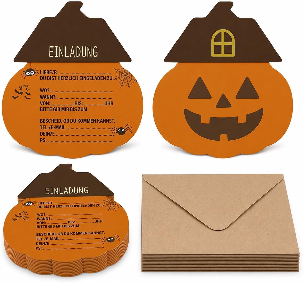 12 Halloween kinderuitnodigingen, feest. - ShopVlot