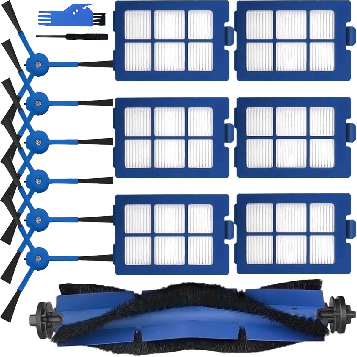 EATBALE Replacement Part Accessories for Eufy RoboVac X8 series Hybrid Robot Vacuum Cleaner, 1 x Main Brush, 6 x Side - ShopVlot