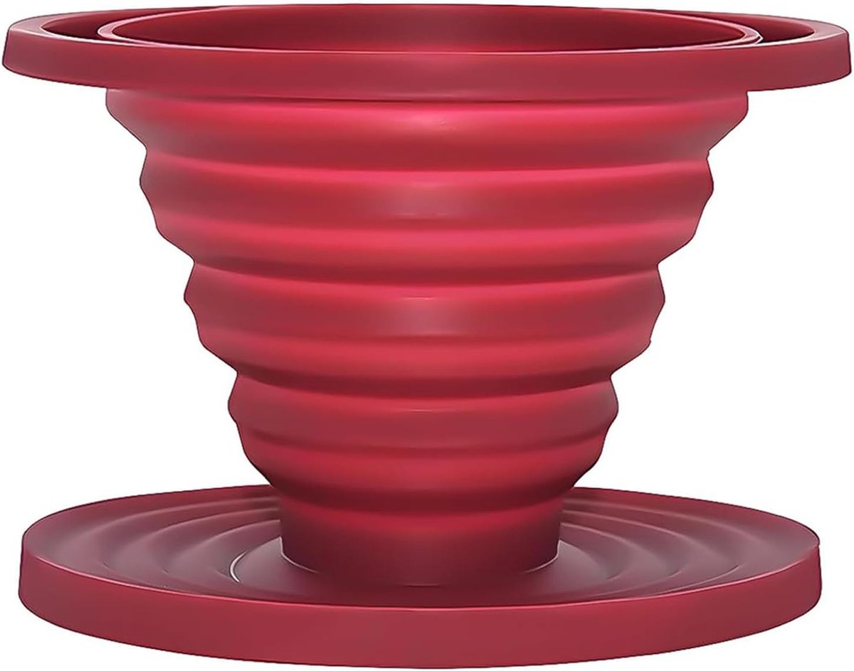 Foldable Coffee Dropper Red Silicone Reusable Portable Reusable Coffee Dropper Camping Office Travel - ShopVlot