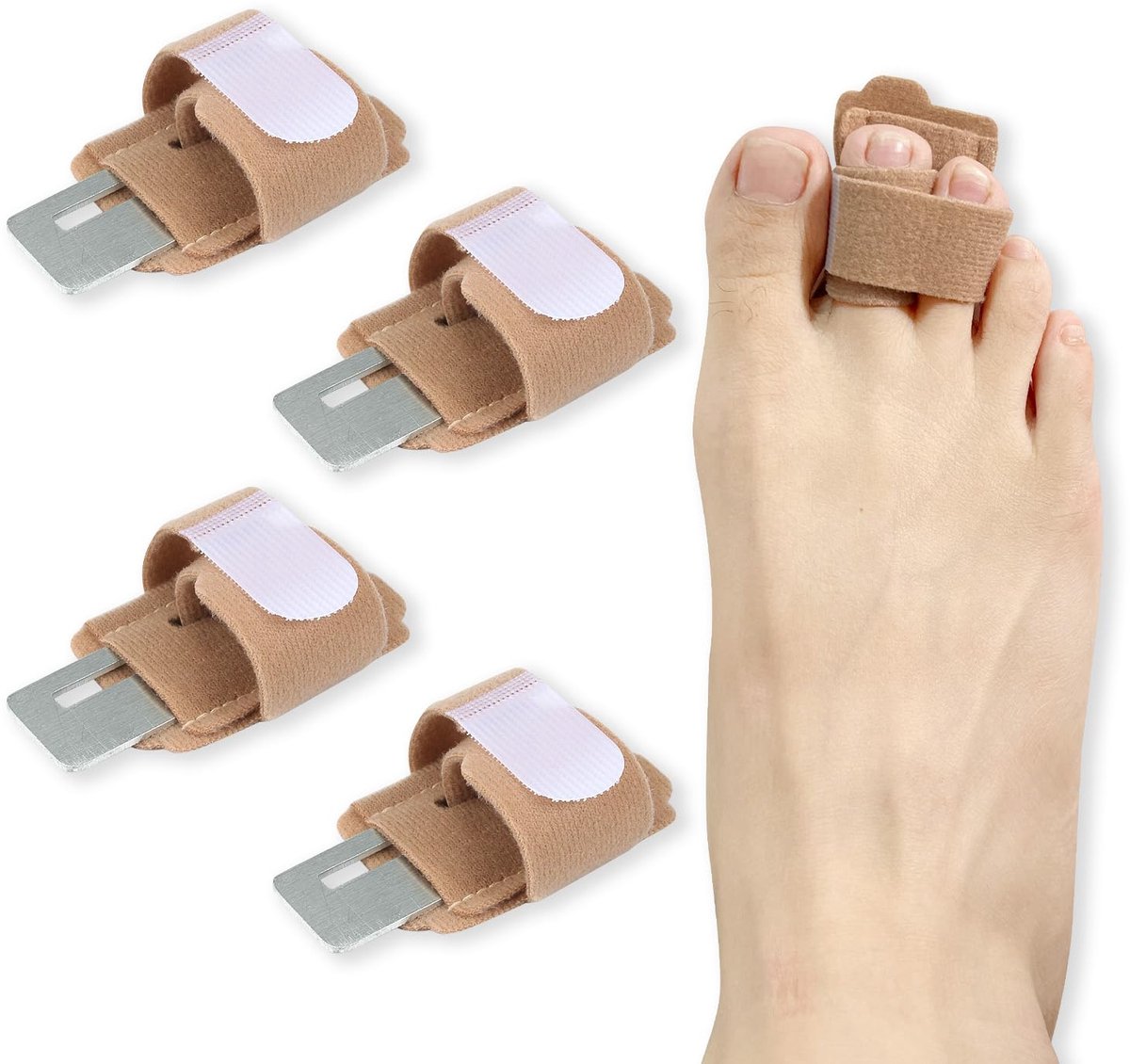4 Pieces Toe Bandages for It - Built-in Aluminium Guidance Plate - Hammerstone Bandages - for Overlapping Toes - ShopVlot