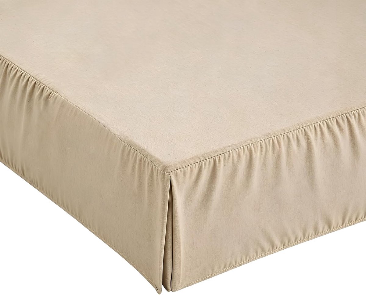 Matrasrok 160 x 200 cm: verdikte, zachte opgeruwde bedrok vloerlengte met 30 cm overhang, effen kleur, beschermt het - ShopVlot