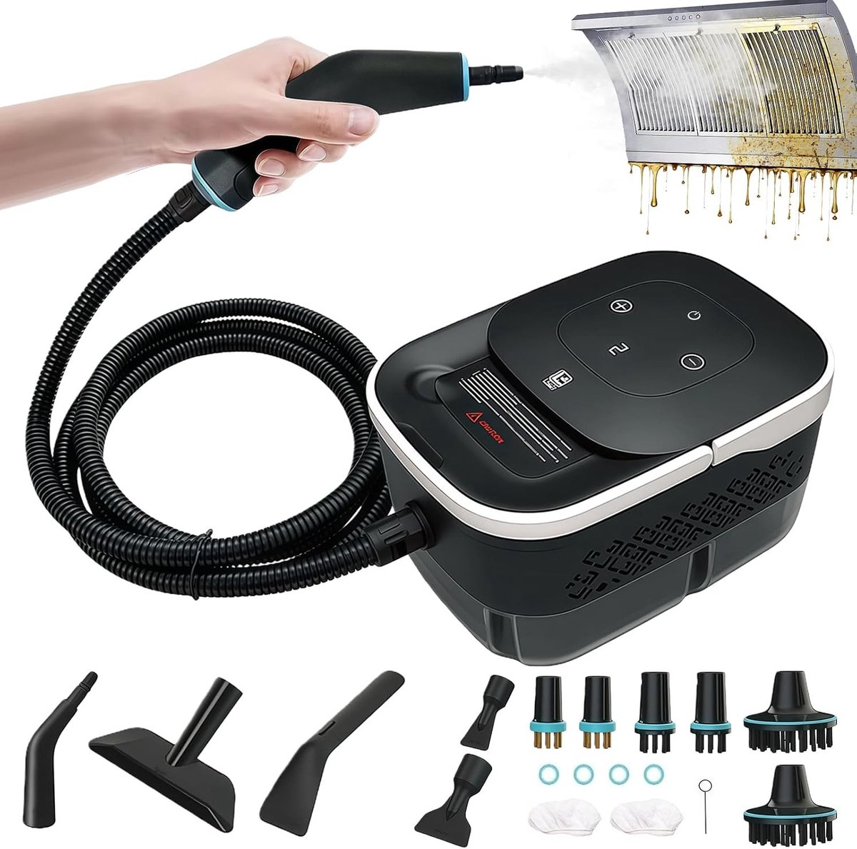 Krachtige Handstoomreiniger met 2500 W, 4 Bar Druk en 1250 ml Watertank voor Auto, Raam, Keuken en Vloerreiniging