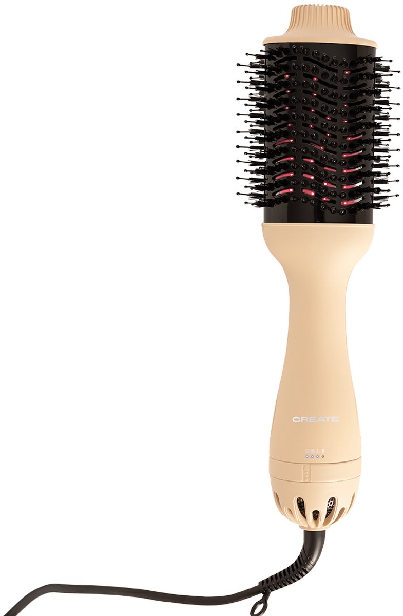 CREATE - Volumeborstel met infrarood LED-behandeling - 3 temperatuurstanden - Zand - CERAMIC LED VOLUME STYLER