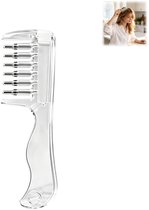 Kristalvloeistof geleidekam - Essentiële oliekam - Kristal hoofdhuid vloeistof kam - Haarolie applicator - Scalp kam - navulbaar, met pipet - 15,2 x 4,2 cm - voor haarolie, minoxidil aanbrengen, hoofdhuidverzorging thuis - transparant