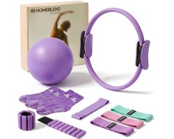Homeblend Pilates Set - 10-delig - Paars - Gewichten - Weerstandsbanden
