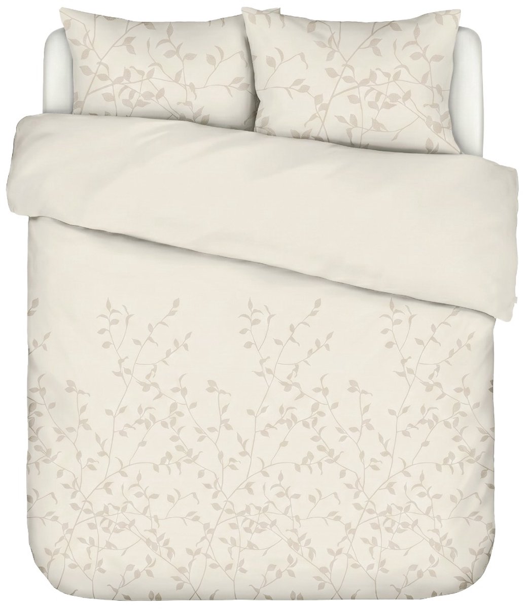 Linolux Waffle Leaf - Perkal Dekbedovertrek 200x200/220 - Zand
