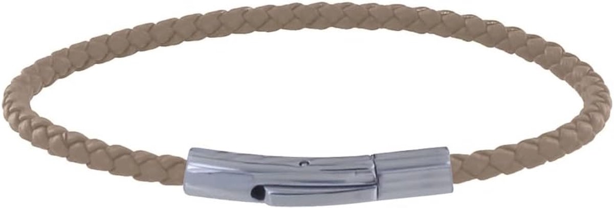 LES POULETTES BIJOUX - Women's bracelet made of braided leather, round, 18 cm, Leather, Leather - ShopVlot