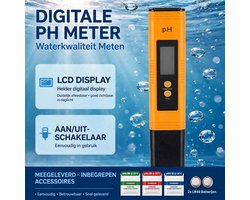 Digitale pH-meter – Nauwkeurige Waterkwaliteit Tester – pH 0.00–14.00 – Voor Drinkwater, Aquarium, Hydrocultuur, Zwembad & Laboratorium