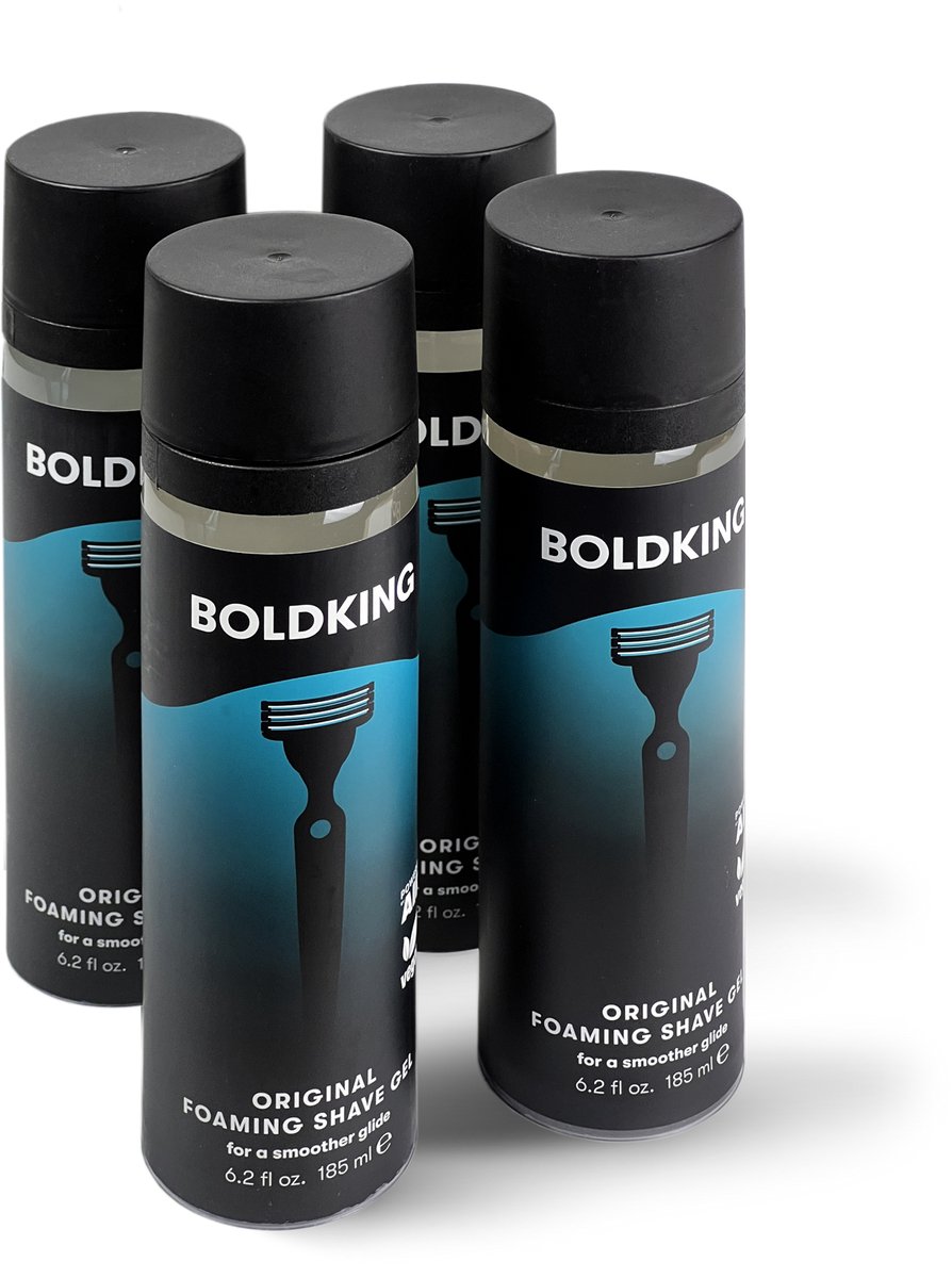 Boldking Original Scheergel Mannen – Schuimende & Hydraterende Shaving Gel – 4-pack