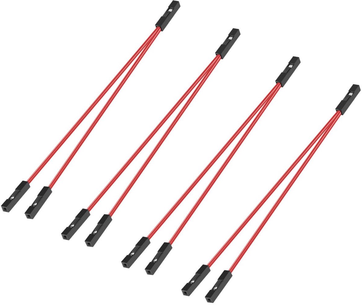 GINTOOYUN Jumper Cables, 4 Pack, 24AWG, 1 to 2, Red, 1 Plug to 2 Plugs, 2.54mm DuPont Cables for Breadboard and - ShopVlot
