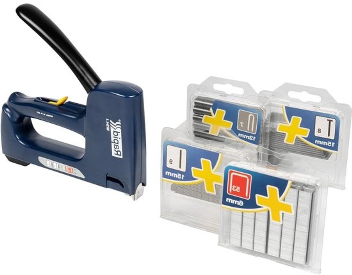 Handtackers - Set - Nietpistooltackers - Voor klussen - 4-in-1 - Multifunctioneel - Inclusief 4 soorten - Blauw