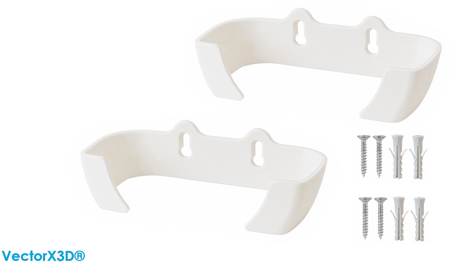 Muurbeugel geschikt voor TP-Link Deco BE25 BE22 (BE5000) Set van Twee Stuks Muur en Plafond houder Wandhouder | Muurhouder | Wall Mount Beugel - Inclusief Bevestigingsmateriaal - Nederlands Ontwerp - Wit - VectorX3D® - 2 Stuks