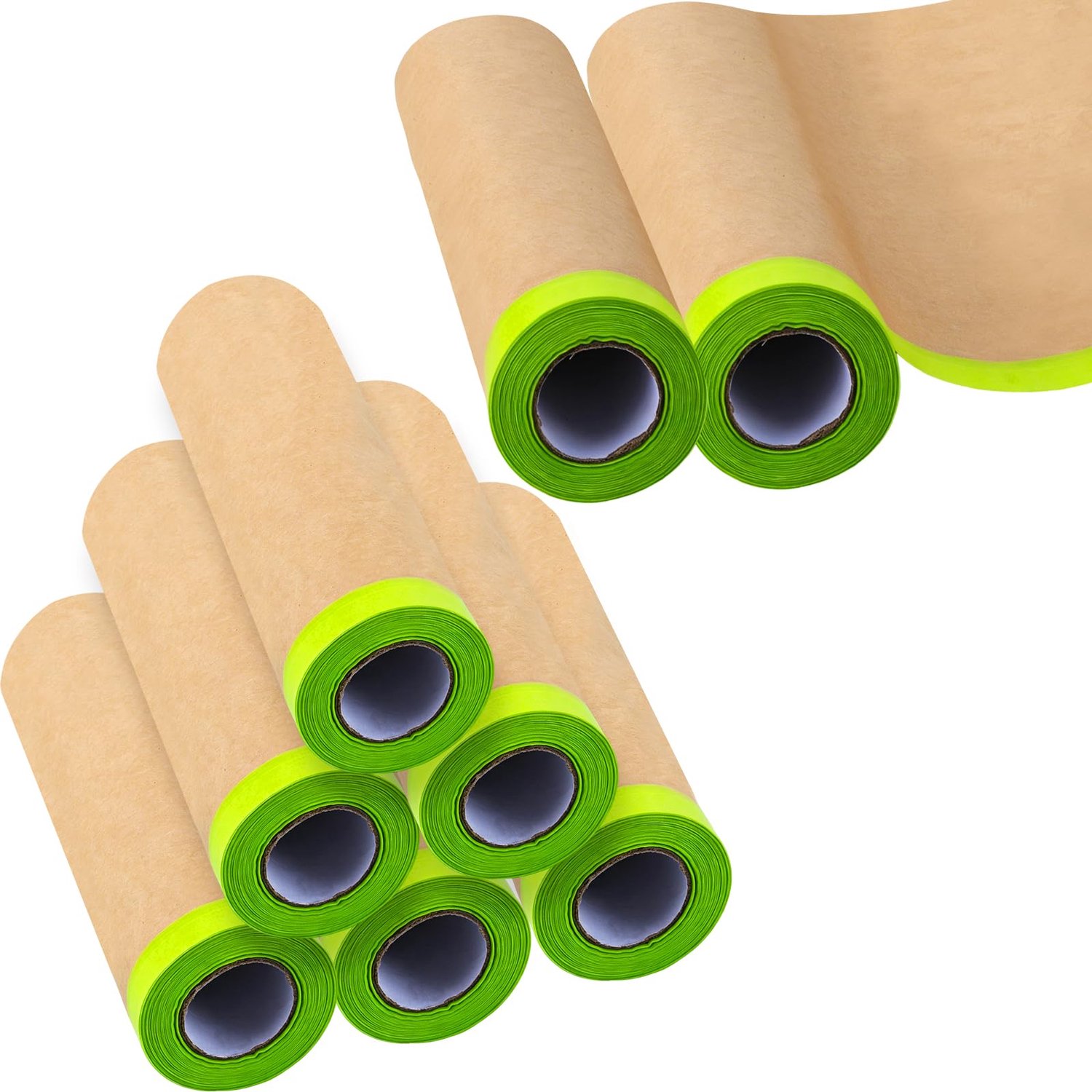 Schilder afdekpapier met plakband - 8 rollen 45 cm x 9 m