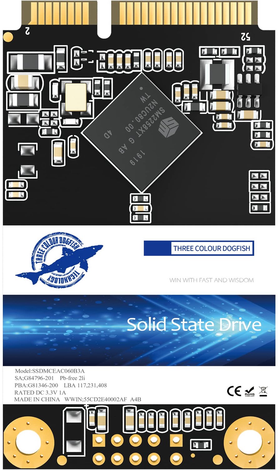 Mini SATA SSD Schijf met 256 GB Opslagcapaciteit