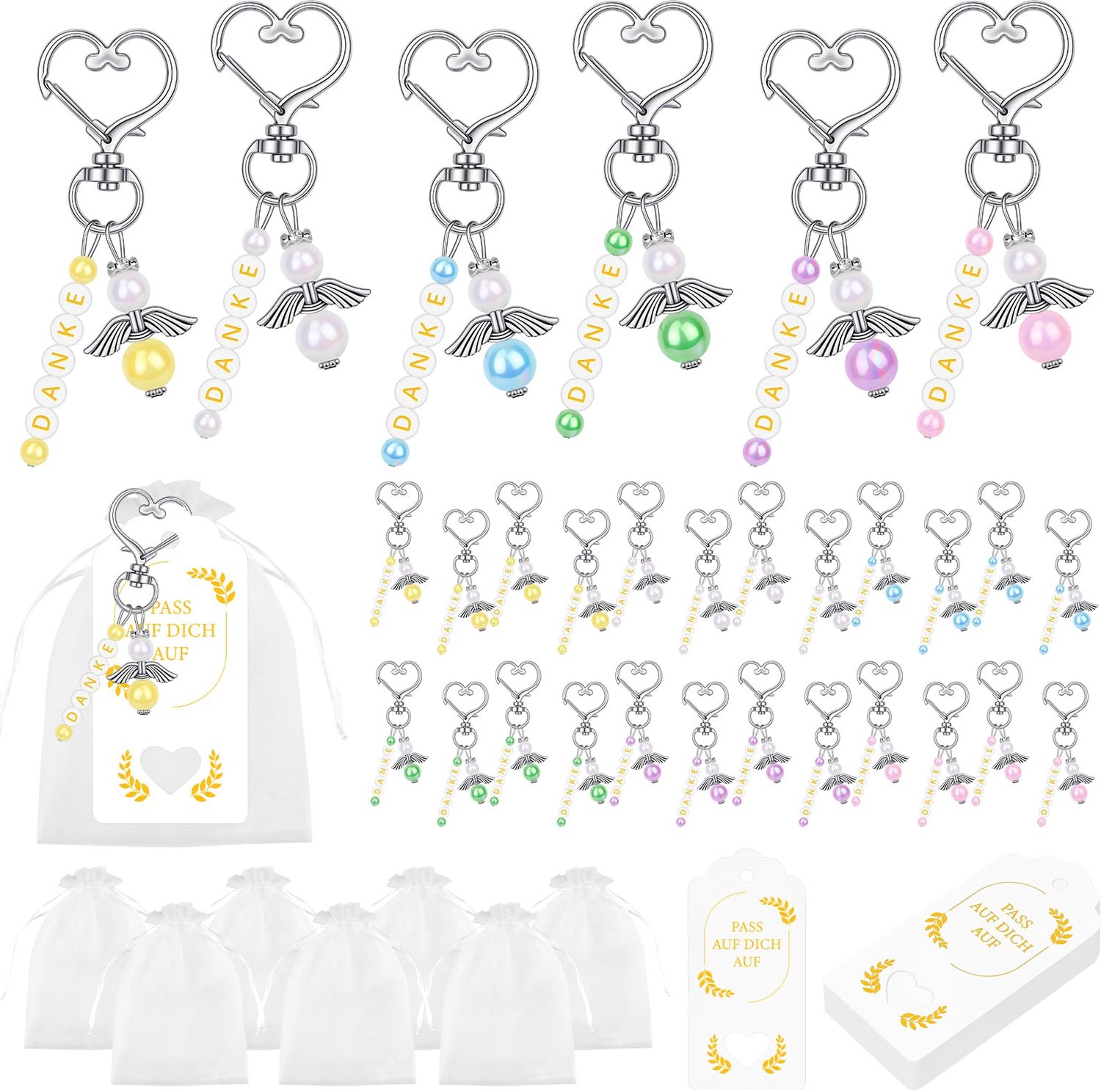 Set van 30 Engelen Sleutelhangers als Gastengeschenken