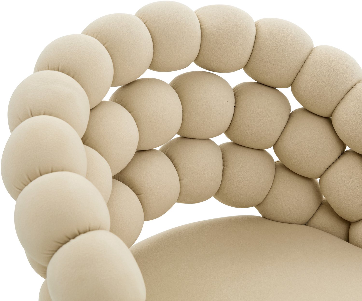 CHICFURN Barkruk set van 2 - In hoogte verstelbaar - Bolvormige rugleuning - Crèmewit