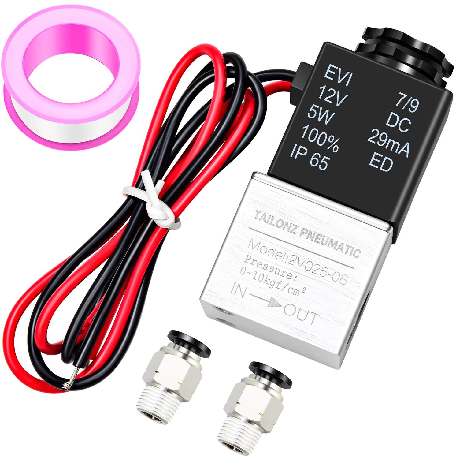 12V 2-Weg Normaal Gesloten Elektrische Solenoïde Luchtklep