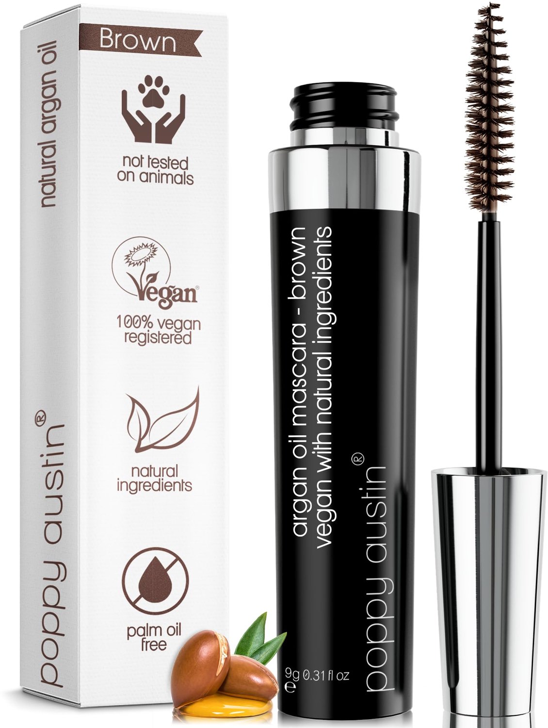 Vegan Mascara voor Volume en Lengte in Bruin