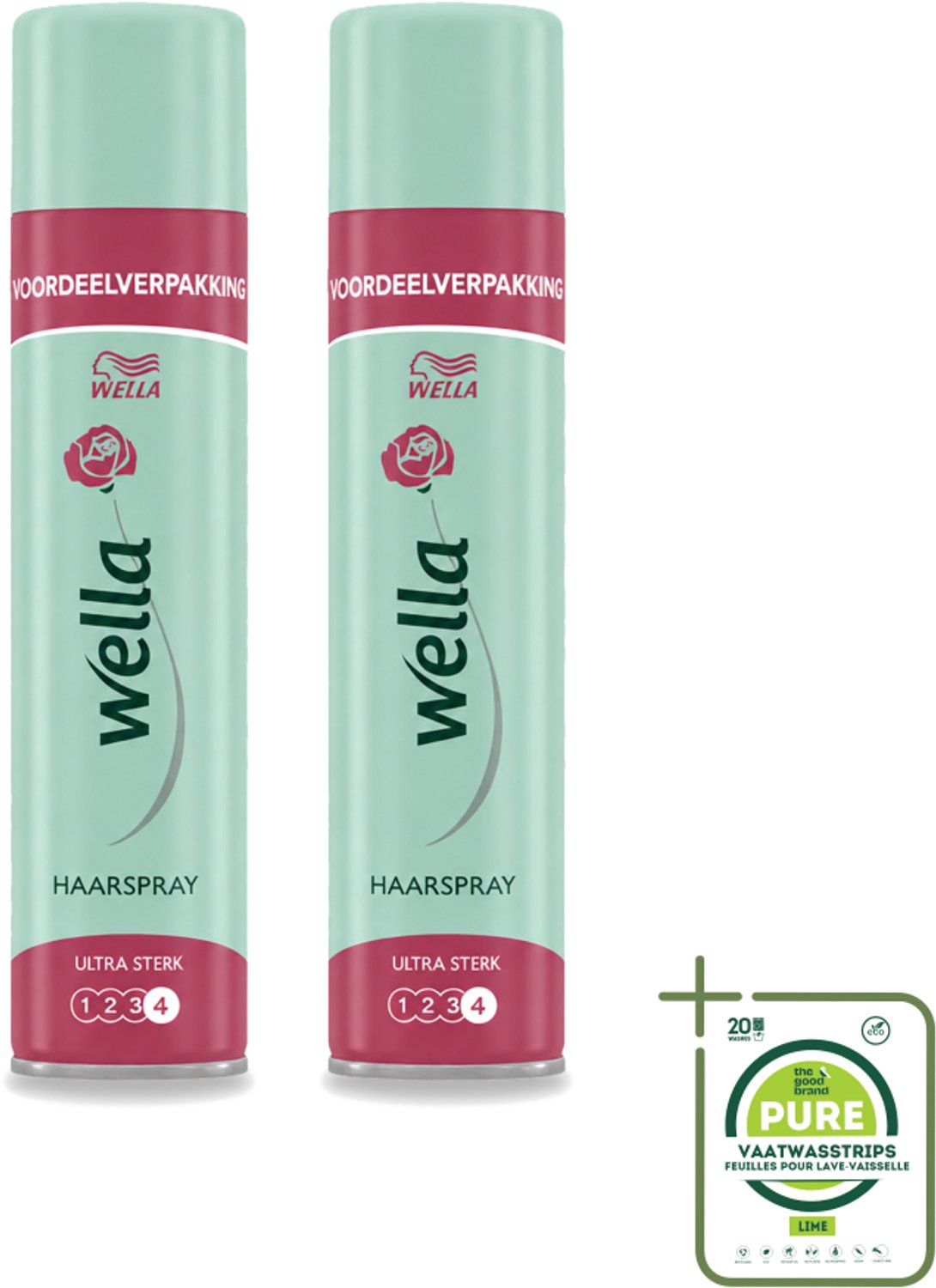 2 x Wella – Ultra Strong Hold – Haarspray – 400 ml - Grootverpakking - Vaatwasstrips - Haarspray - Haartypen - UV Bescherming - Fixatie - Haartypen