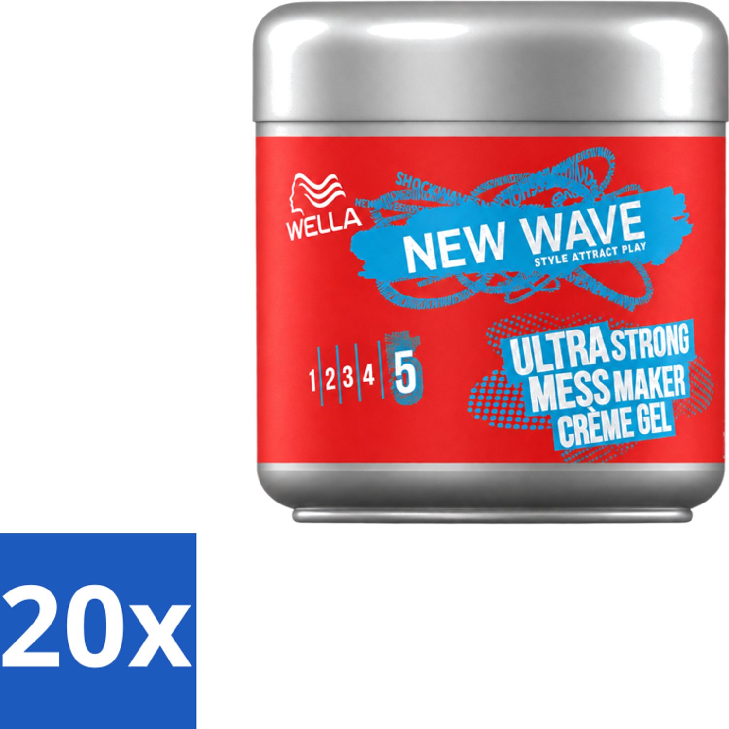 20 x Wella – New Wave Mess Maker Ultra Strong – Haargel – 150 ml - Voordeelverpakking - 20 stuks