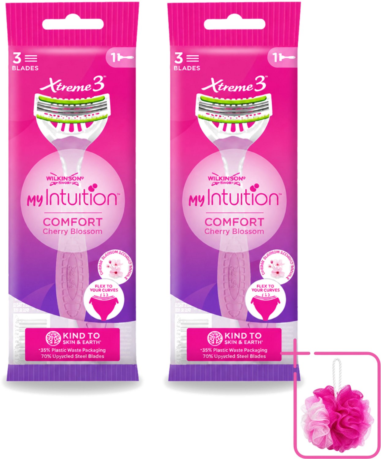 2 x Wilkinson - Wegwerpscheermesjes - Xtreme 3 My Intuition - Comfortabel - 1 scheermesje - Bulkverpakking - Scheermesje vrouwelijk - Douchemop - Wegwerpscheermesje