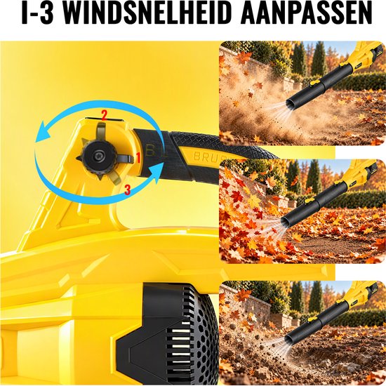 CONENTOOL Accu Bladblazer 21V Borstelloos - 1200W - 3 snelheden 2x 4.0Ah accu — afbeelding 5