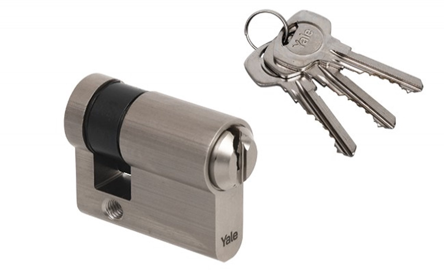 Yale Y500 Deurcilinder 10/30 - nikkel - incl. 3 sleutels en bevestigingsschroef