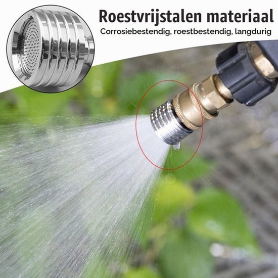 Power Washer Douchemond, 2 stuks hogedrukreiniger tips met 1/4 inch snelkoppeling voor tuin patio bewatering auto wassen — afbeelding 3
