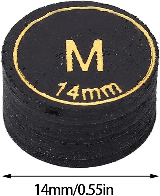 Biljartkeu-tips 14 mm - vervangende tips - geschikt voor biljart en snooker - 6 stuks - ServiceTopper — afbeelding 5