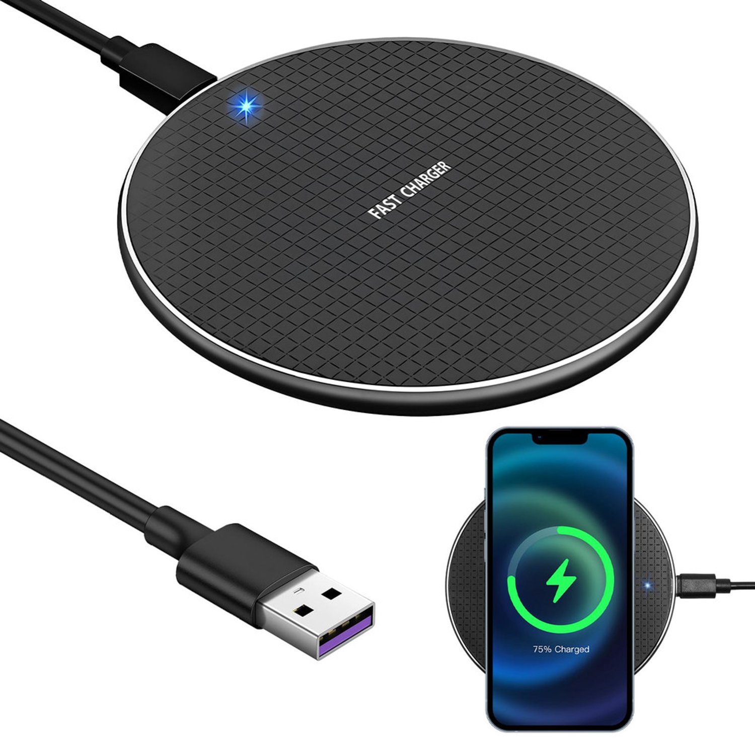 35W Snelle draadloze inductielader Compatibel met iPhone 17-11 Pro Max, voor Samsung Galaxy S25 Ultra/S24 Plus/S23 FE, Google Pixel 9/8 Pro, snelle draadloze lader voor Android en iOS