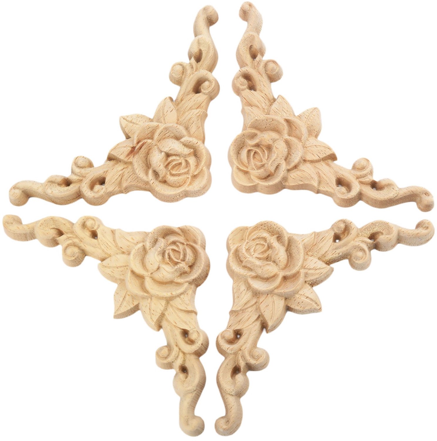 4 Stuks Houten Hoekdecoraties voor Meubels