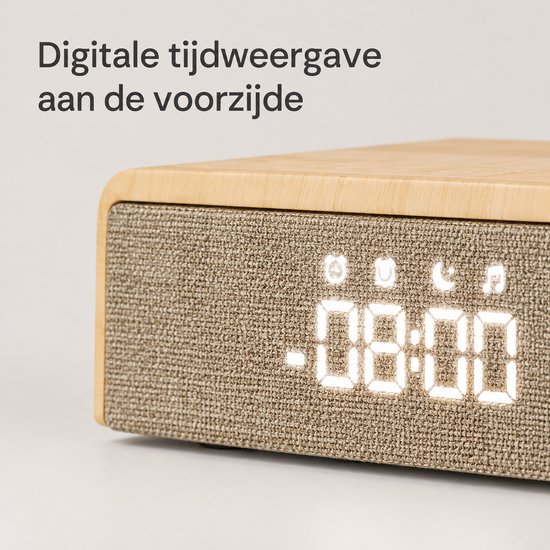 wekker met zonsopgangsimulatie - Bluetooth-luidspreker en 24 witte-ruisgeluiden - digitaal tijdscherm - USB-voeding - Engelse versie met kabel en handleiding van SWGOTA — afbeelding 2