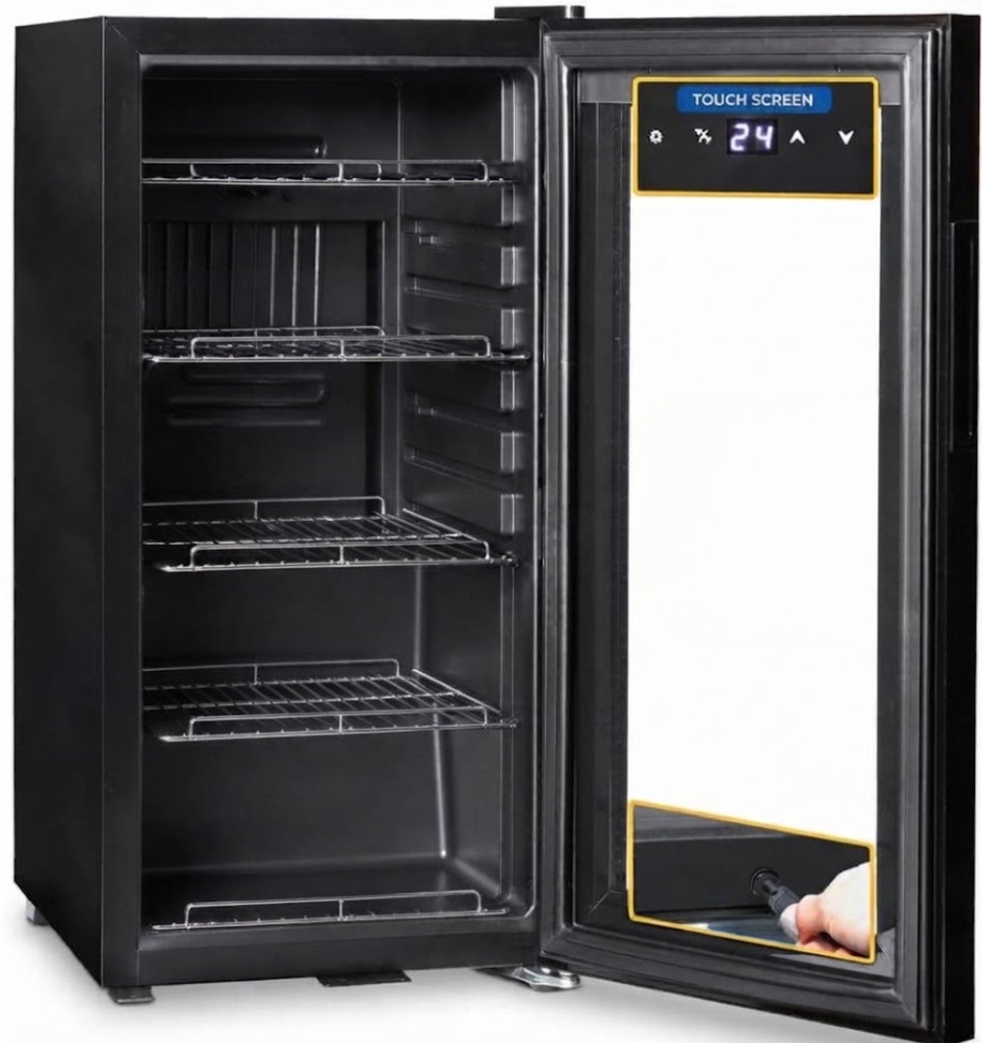 Vantivo® Minibar - Mini Koelkast Glazen Deur - Drankenkoelkast - Flessenkoelkast - Zwart