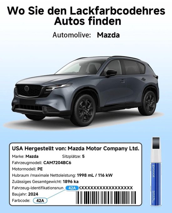 Touch Up Pen voor Tesla in Meteor Gray Pearl — afbeelding 2