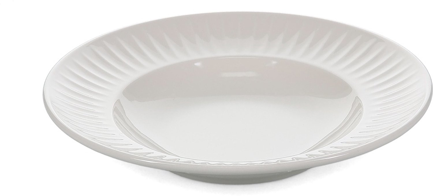 Fameilleur diep bord 28/18xH5cm wit Solar set van 6 - porseleinen soepbord en pastabord, voor soep, pasta, salade en stoofgerechten, vaatwasser- en magnetronbestendig, voedselveilig, servies voor thuis, restaurant en horeca, mooi als cadeau