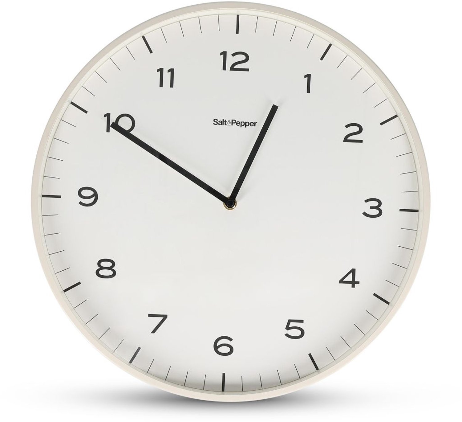 Fameilleur wandklok 40,5x5cm lijnen wit Pulse - metalen moderne decoratieve klok, voor woonkamer, keuken en kantoor, woondecoratie voor modern interieur, mooi als cadeau