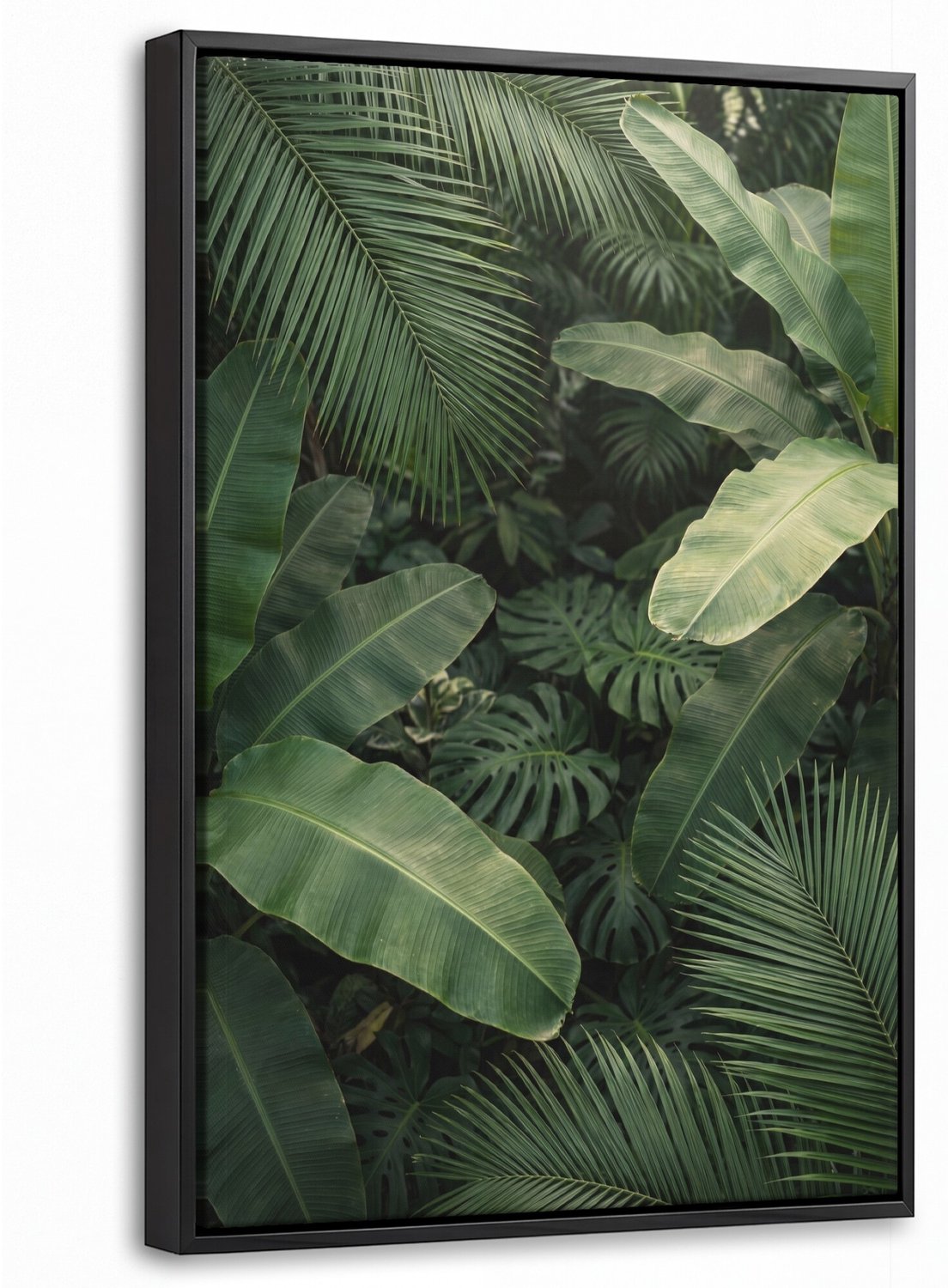 Canvas Schilderij met Baklijst - Bladeren - Groen - Tropisch - Natuur