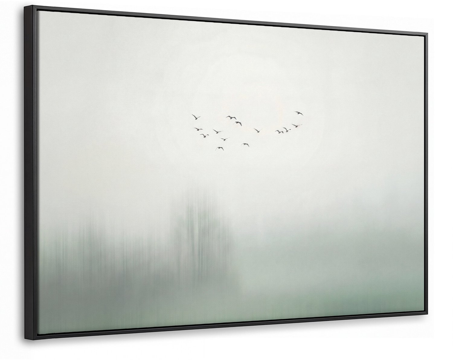 Canvas Schilderij met Baklijst - Vogel - Vlucht - Natuur - Minimalistisch